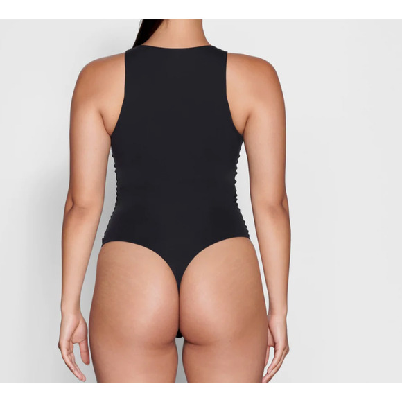 NWOT SKIMS FITS EVERYBODY HIGH NECK BODYSUIT M Black - Picture 3 of 6